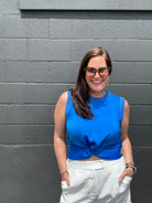 Mia Sleeveless Twist Front Top (2 color options) - The Girl on Ivy