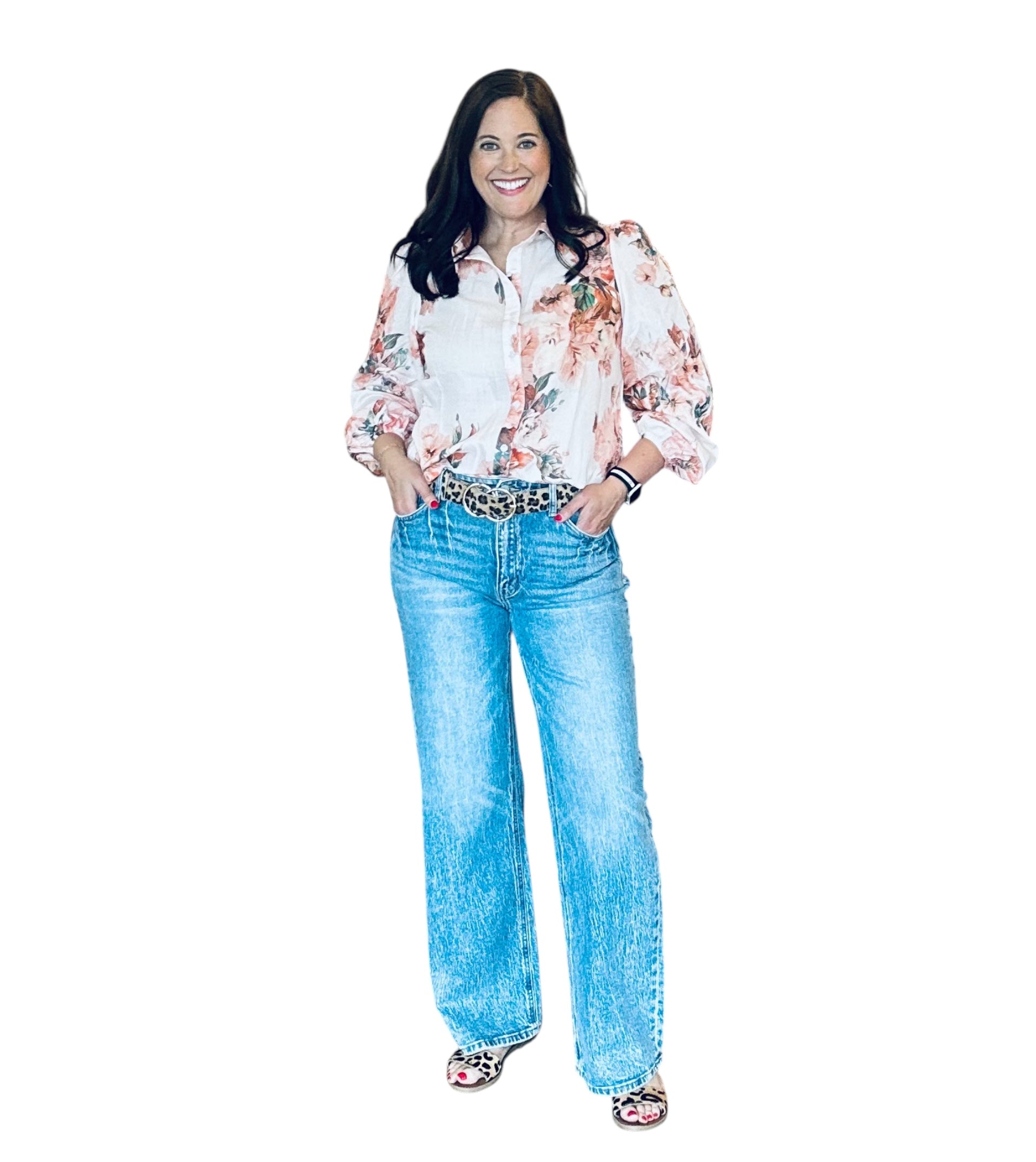 Retro Floral Puff Long Sleeve Shirt - The Girl on Ivy
