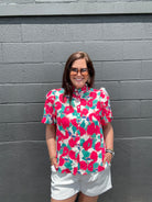 Annelle Printed Woven Top - The Girl on Ivy