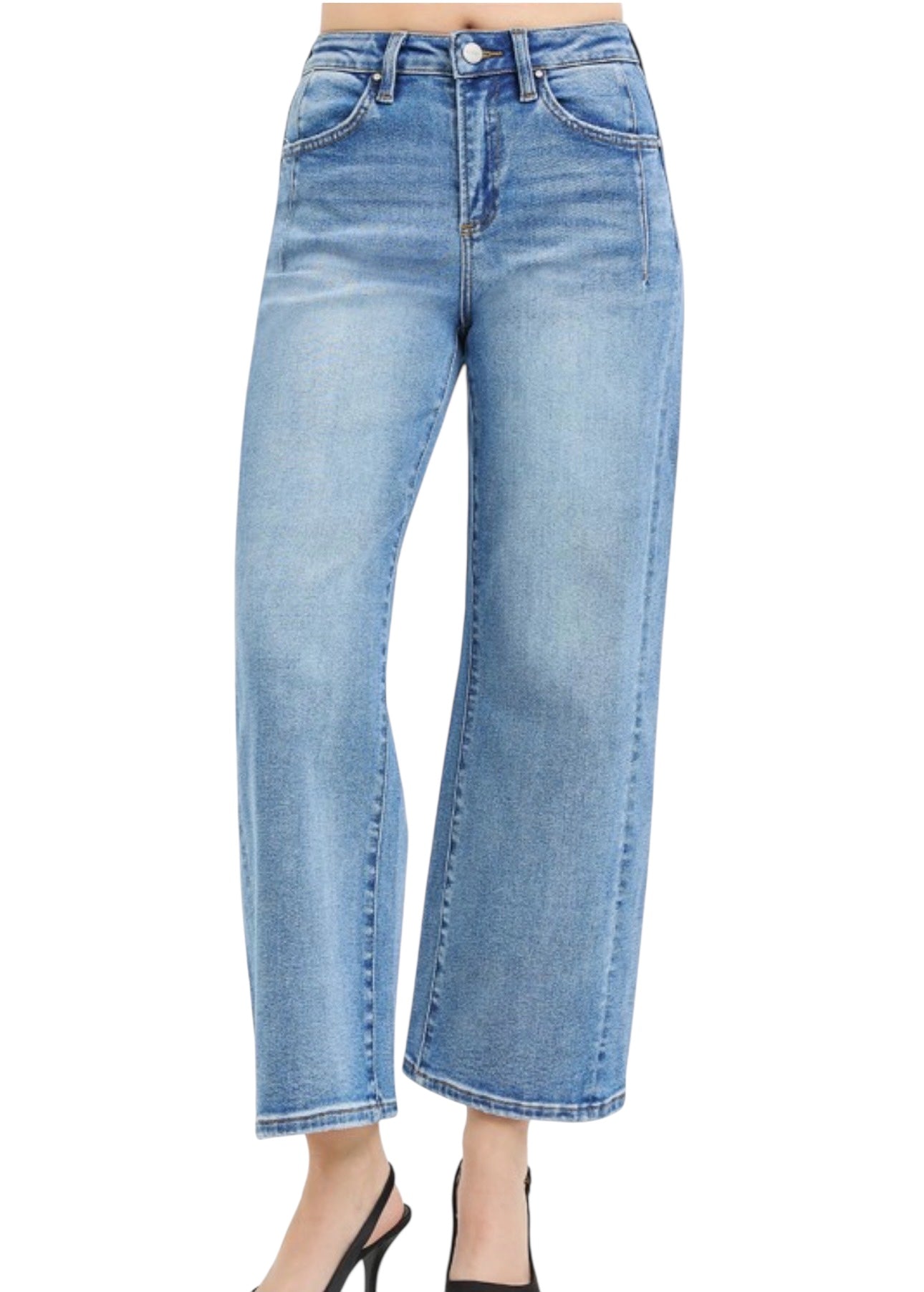 Slouchy Crop Wide Jeans - The Girl on Ivy