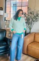 Striped Round Neck Fall Long Sleeve Top - The Girl on Ivy