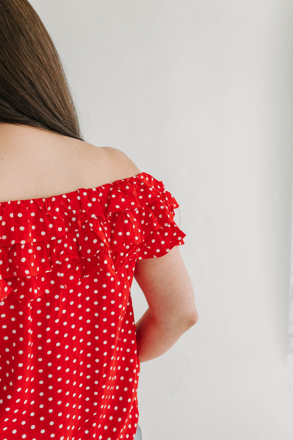 Polka Dot Layered Ruffle Embellished Top - The Girl on Ivy