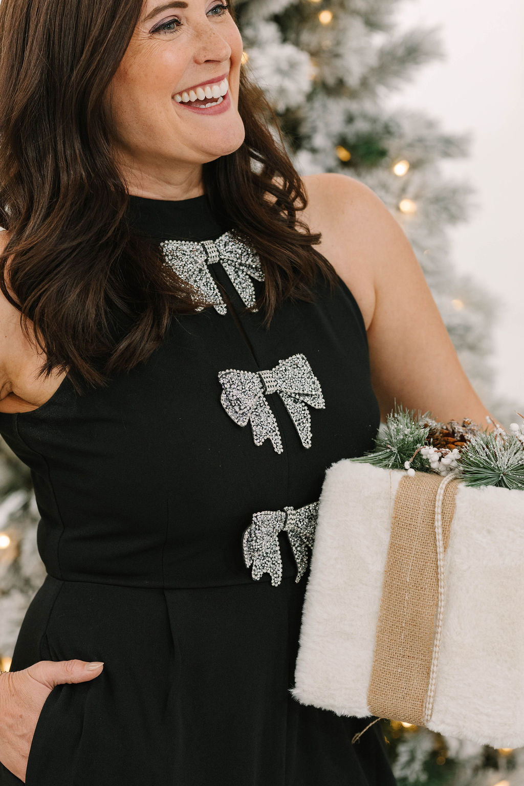 Glow Bow Halter Neck Black Jumpsuit - The Girl on Ivy