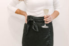 Tia High Tie Metallic Midi Wrap Skirt - The Girl on Ivy