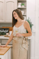 Sequin V-Neck Adjustable Strap Camisole Top (available in 3 colors) - The Girl on Ivy