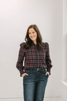 Chapman Navy Plaid Button Down Top - The Girl on Ivy