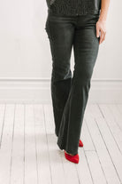 Black High Rise Flare Raw Cut Hem Jeans - The Girl on Ivy