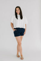 Everly Eyelet Trimmed Button Down Shirt - The Girl on Ivy