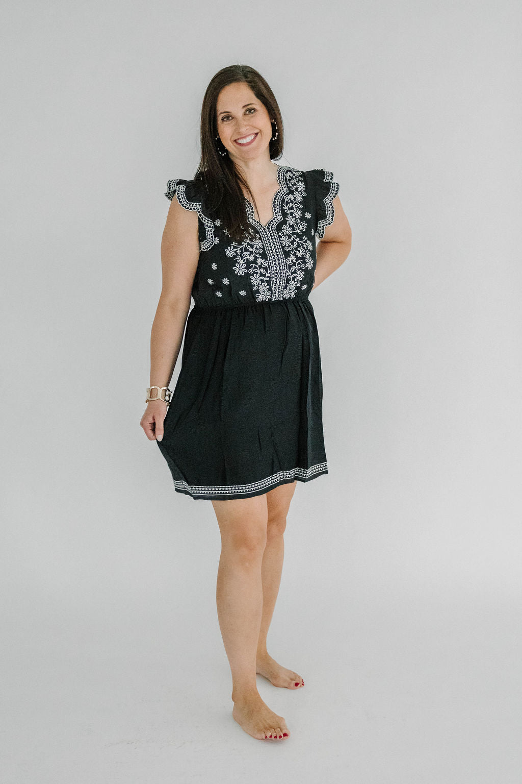 Chanel THML Embroidered Dress W/ Scalloped Neckline - The Girl on Ivy