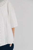Everly Eyelet Trimmed Button Down Shirt - The Girl on Ivy