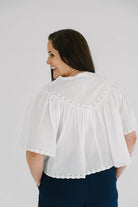Everly Eyelet Trimmed Button Down Shirt - The Girl on Ivy