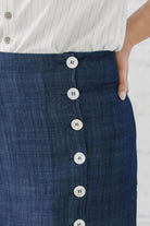 Anne Long Side Button Slit Skirt - The Girl on Ivy