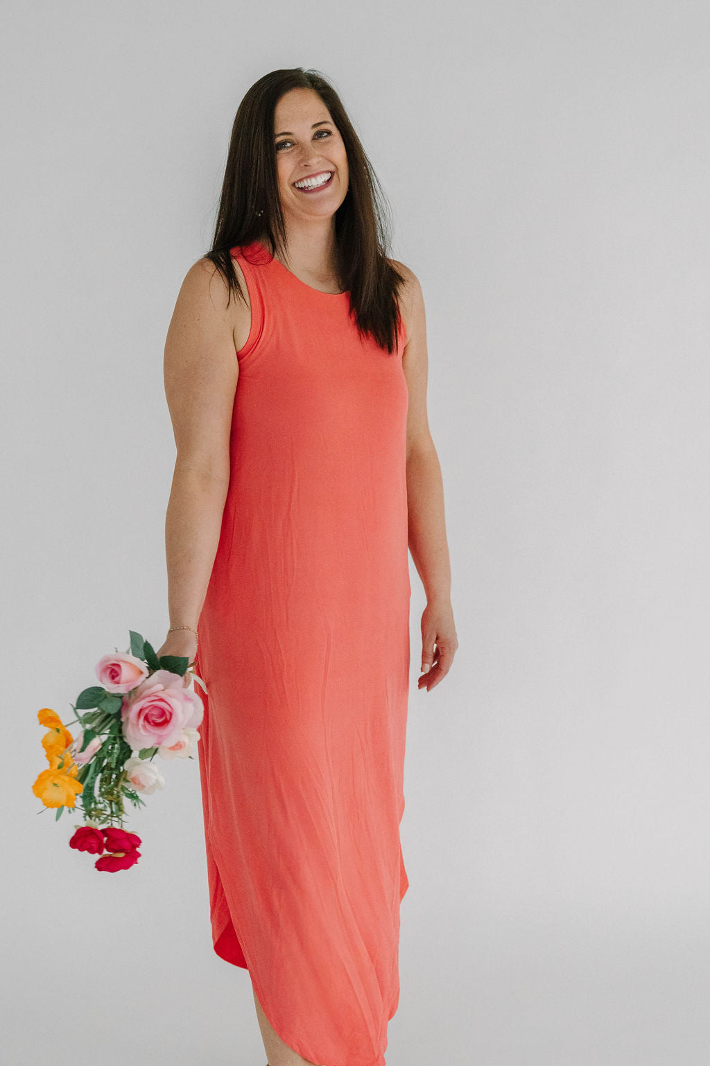 Cora Cutout Back Curved Hemline Knit Maxi Dress - The Girl on Ivy