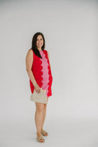 Elliana Red and Pink Color Block Mini Dress - The Girl on Ivy