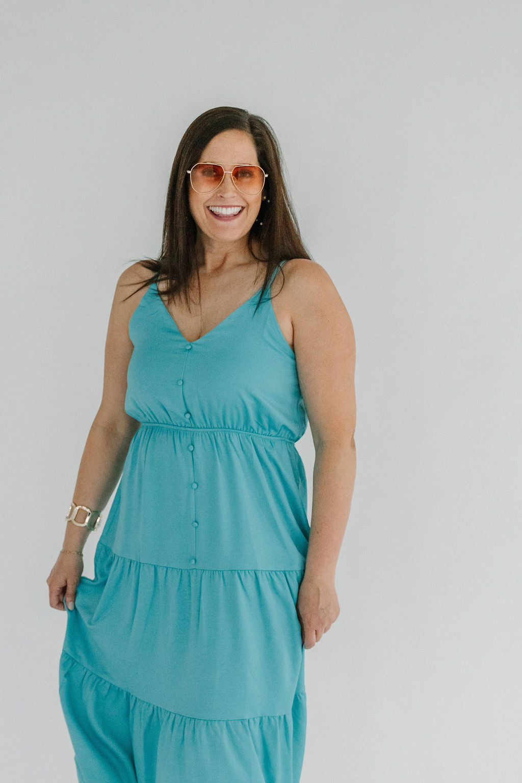 Bellamy Button Up Tiered Maxi Dress - The Girl on Ivy