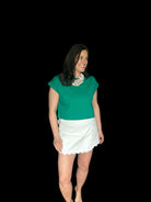 Claudia Woven White Skort with Ric Rac Trim - The Girl on Ivy