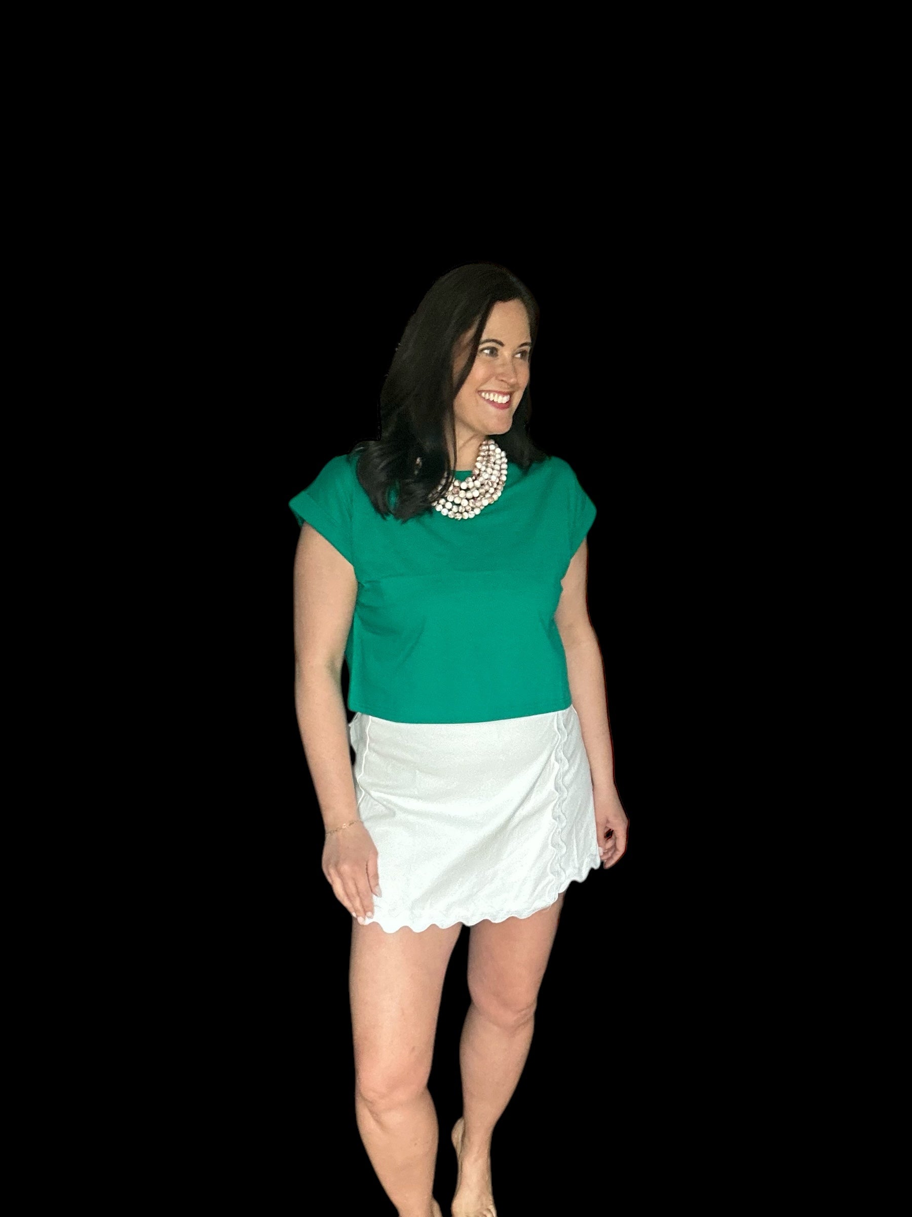 Claudia Woven White Skort with Ric Rac Trim - The Girl on Ivy
