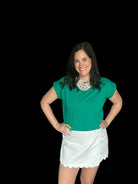 Claudia Woven White Skort with Ric Rac Trim - The Girl on Ivy