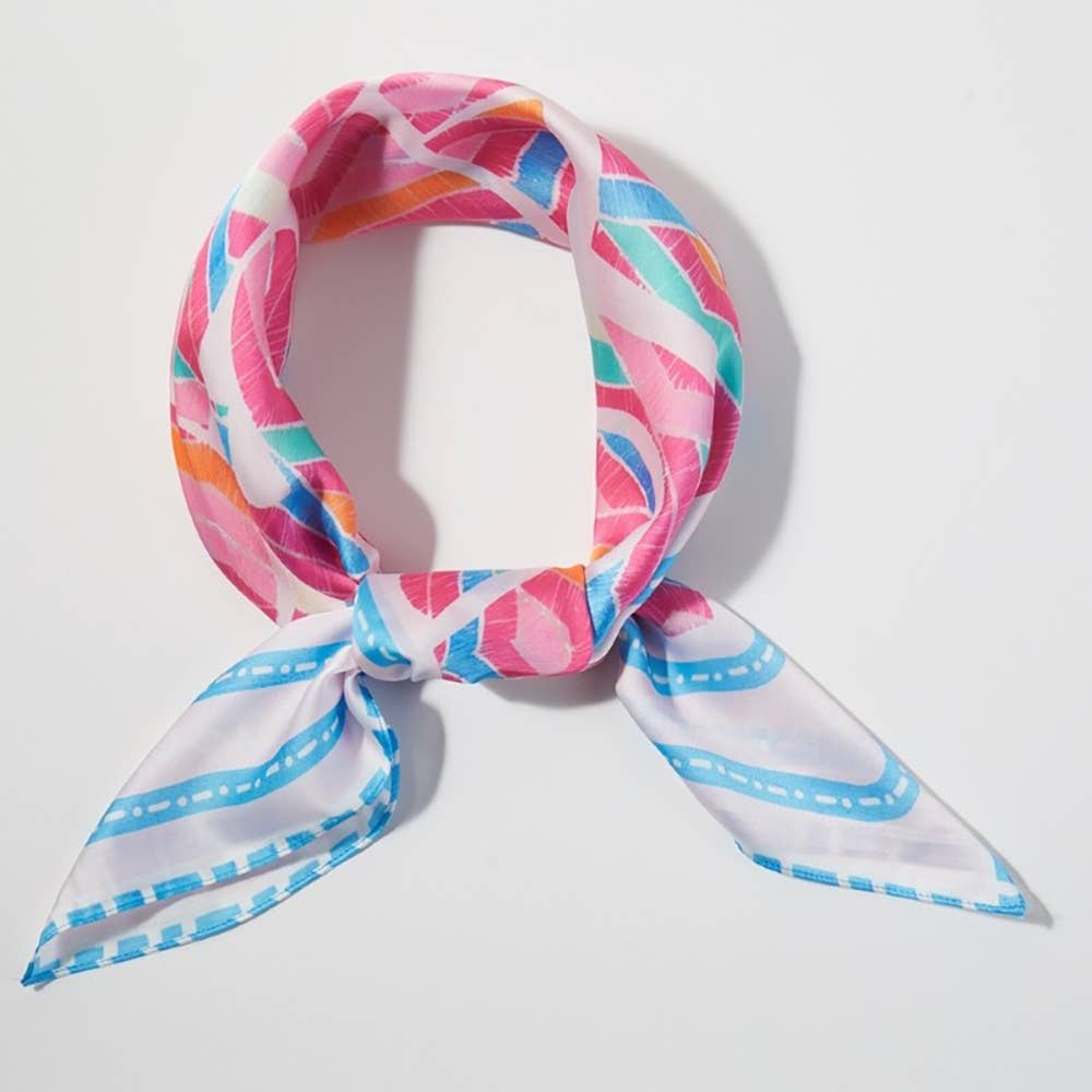 Abstract Tribal Print Square Bandana Scarf - The Girl on Ivy