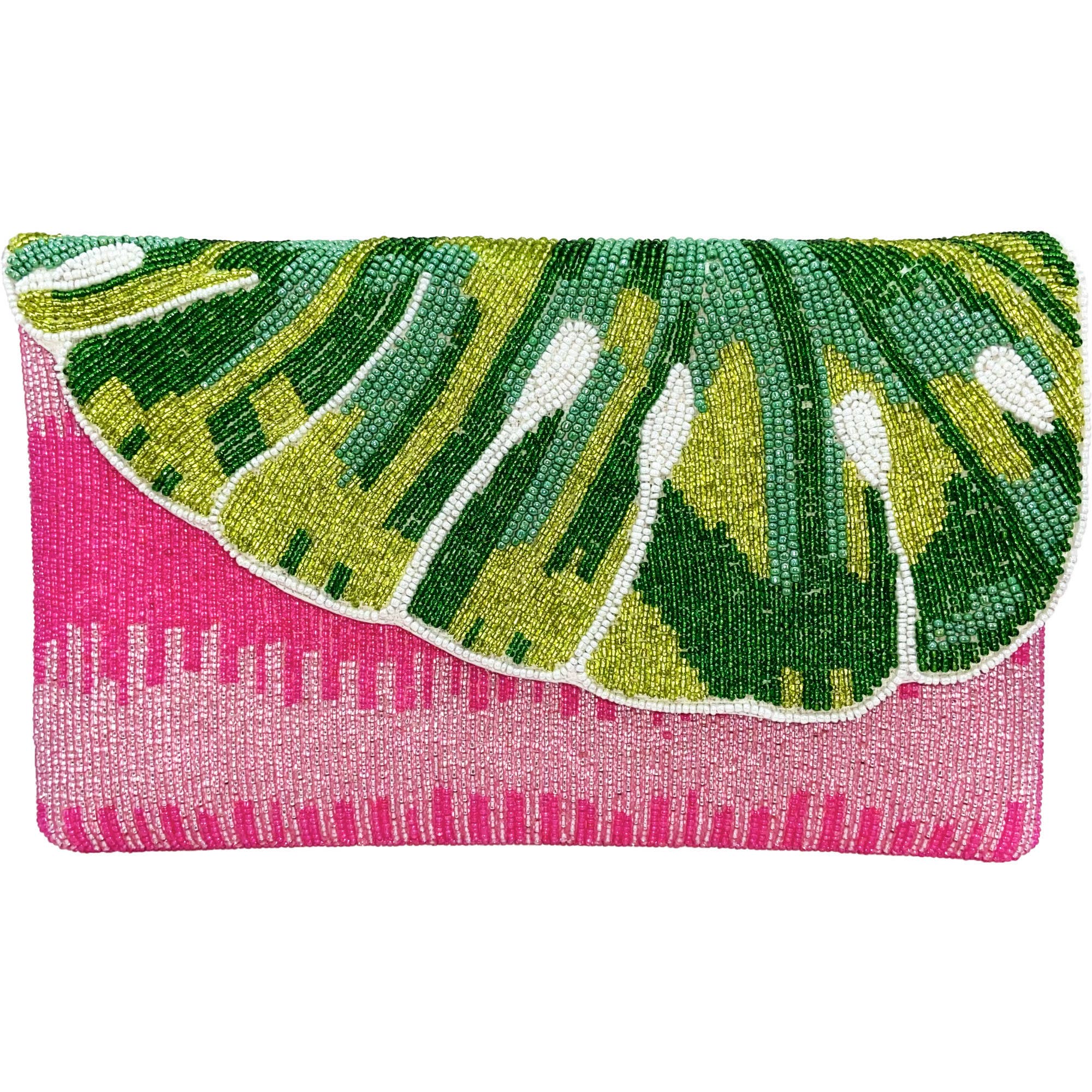 Monstera Leaf Beaded Women's Clutch Bag - The Girl on Ivy