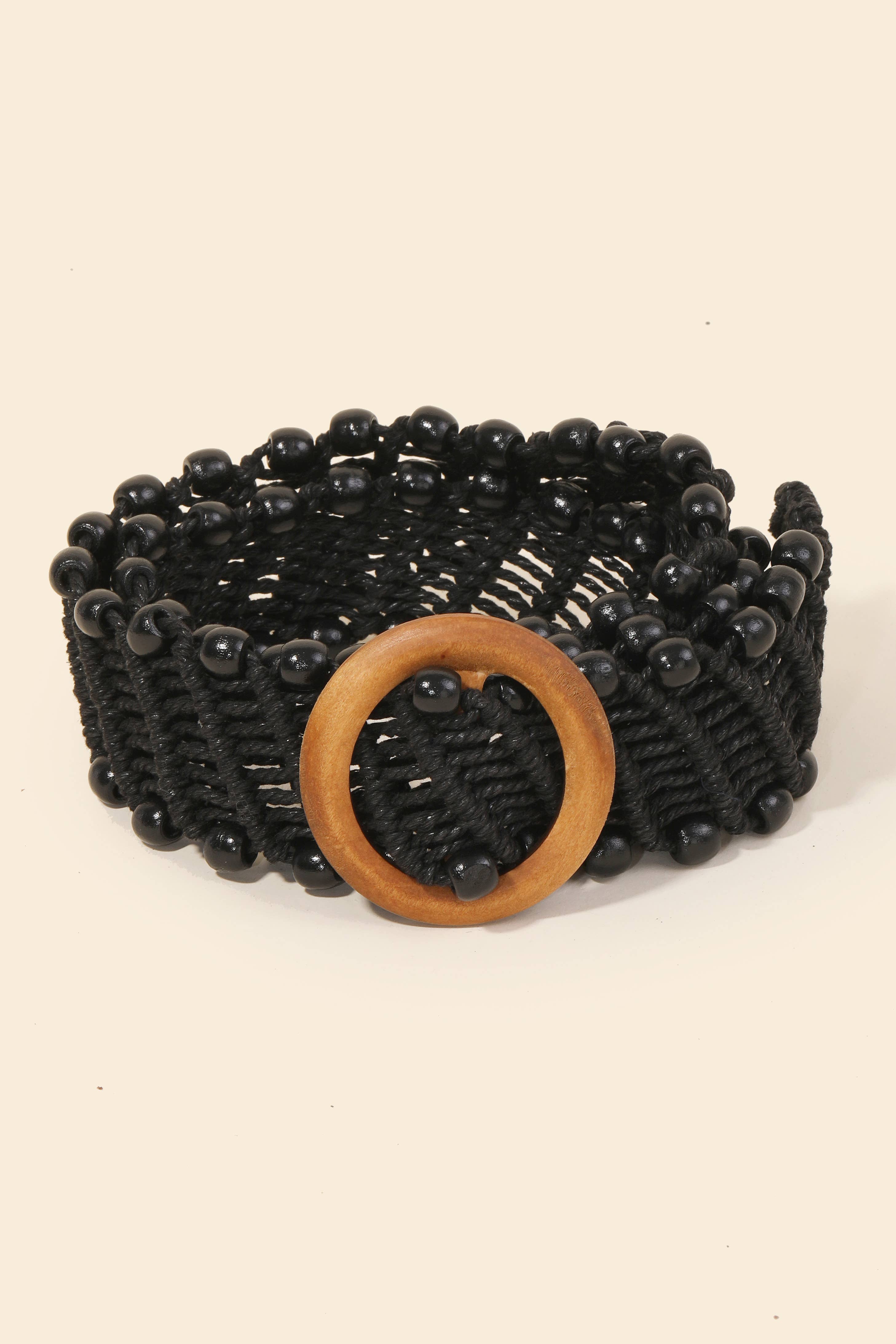 Beaded Trim Braided Belt - The Girl on Ivy