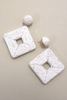 RAFFIA SQUARE DROP EARRINGS | 10E3021030 - The Girl on Ivy