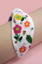 MULTI PETAL FLOWER STONE SEED BEAD HEADBAND 91HB5813 - The Girl on Ivy