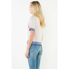 Knitted Floral Stripe Trim Button Top - The Girl on Ivy