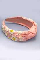 SEED BEAD DAISY FLOWER KNOTTED HEADBAND | 91HB5296 - The Girl on Ivy