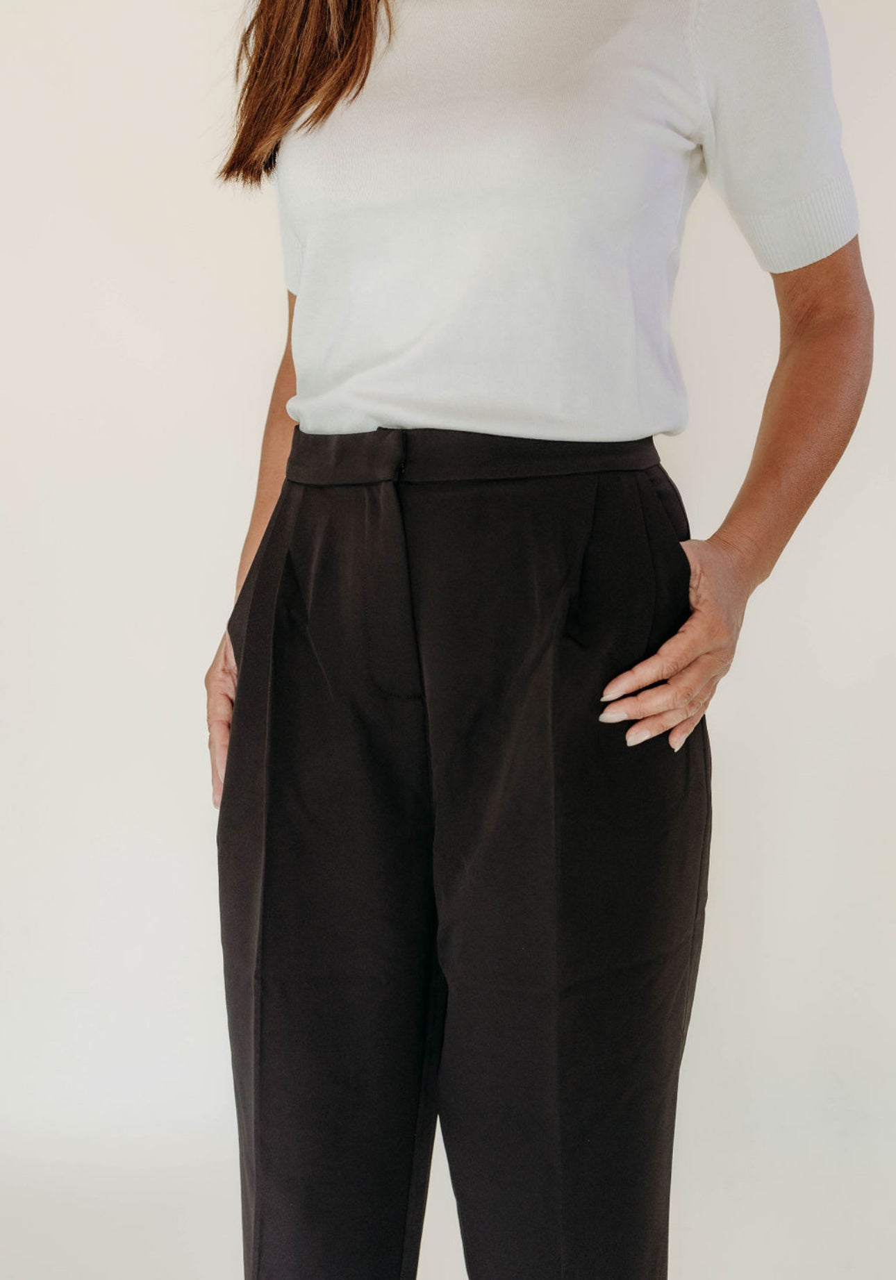 Pleated Trouser Pants (Black) - The Girl on Ivy