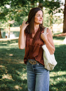 SATIN COLLARED SLEEVELESS BLOUSE (3 Color Options) - The Girl on Ivy