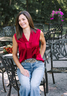 SATIN COLLARED SLEEVELESS BLOUSE (3 Color Options) - The Girl on Ivy