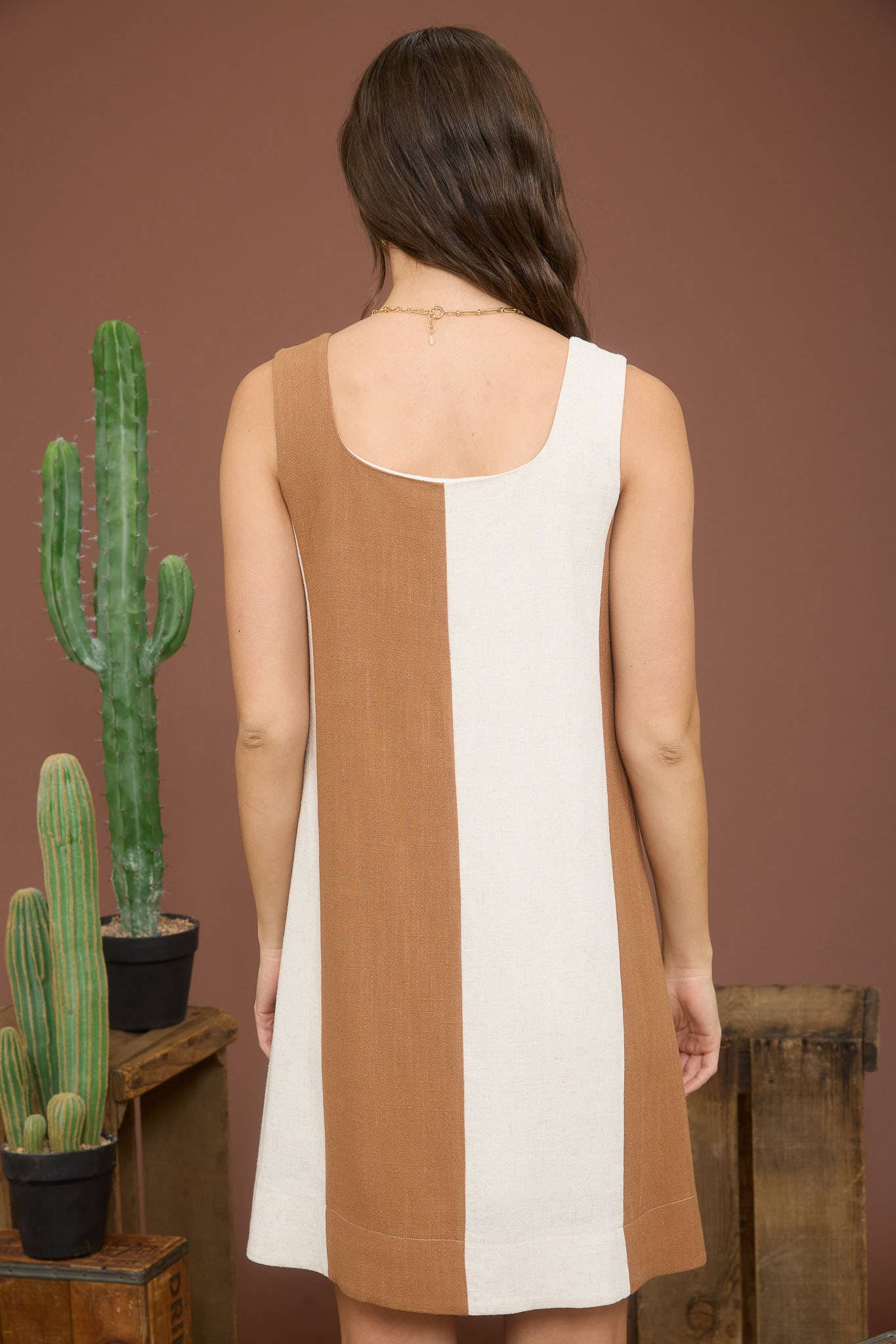 WIDE STRIPE SLEEVELESS LINEN MINI DRESS (2 color options) - The Girl on Ivy