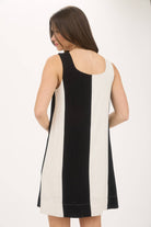 WIDE STRIPE SLEEVELESS LINEN MINI DRESS (2 color options) - The Girl on Ivy