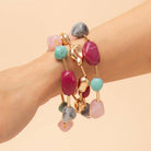 Multi Stone Stackable Stretch Bracelet Set - The Girl on Ivy