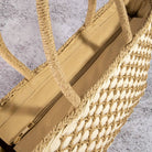 Woven Lattice Straw Tote Bag - The Girl on Ivy