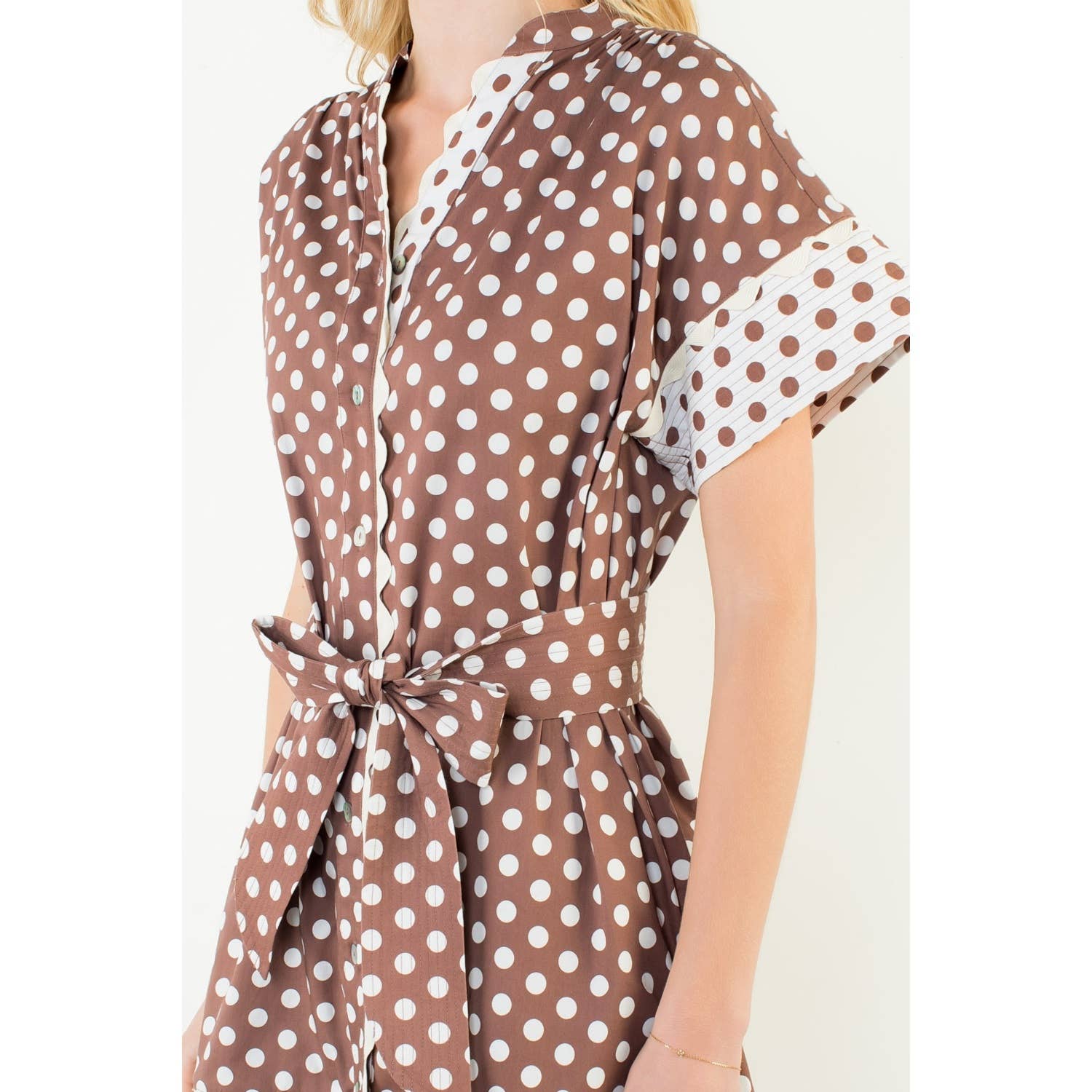 Short Sleeve Polka Dot Dress - The Girl on Ivy