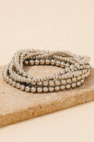 Mixed Mini Metallic Beaded Bracelet 7 Set - The Girl on Ivy