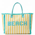 Beach Print Striped Tote Bag - The Girl on Ivy