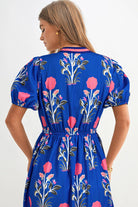 BOHO Floral Puff  Sleeve High Waist Maxi Dress - The Girl on Ivy