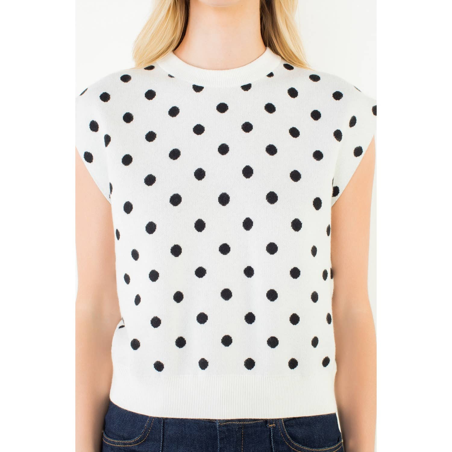 Sleeveless Polka Dot Top - The Girl on Ivy