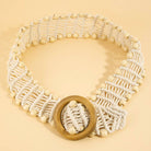 Wooden Circle Buckle Braided Belt - The Girl on Ivy