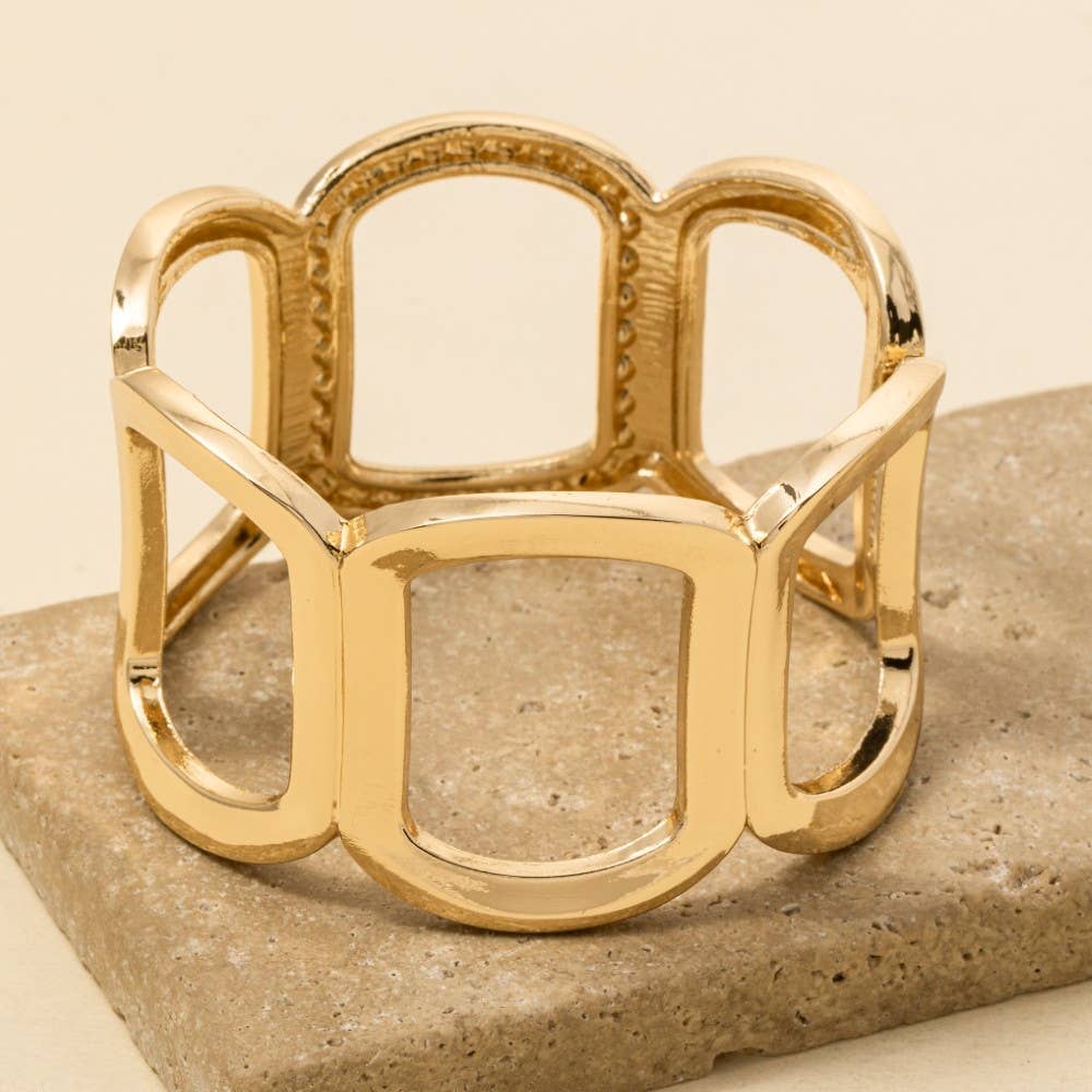Solid Oval Chain Hinge Bangle Bracelet - The Girl on Ivy