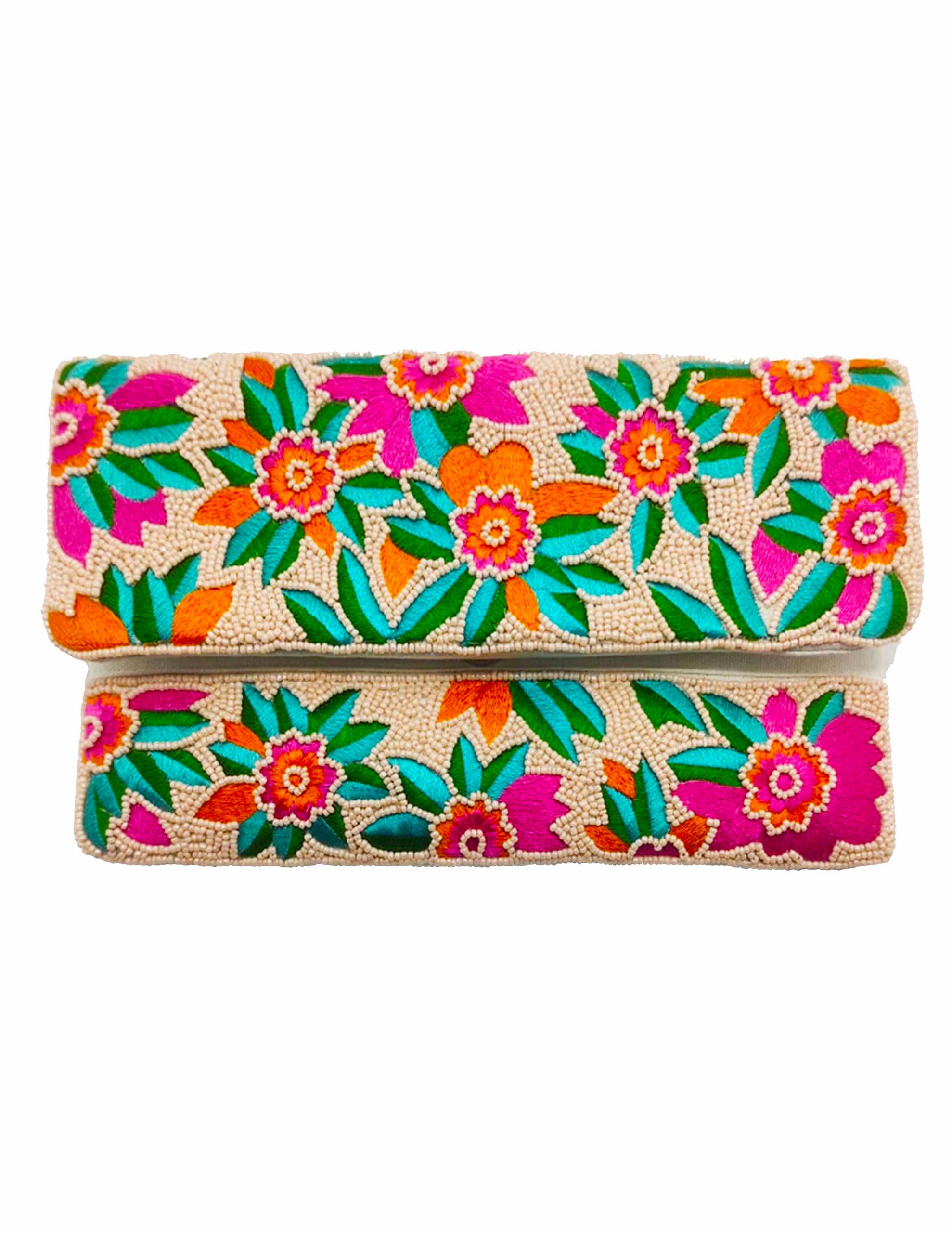 Flowers Beaded Clutch - The Girl on Ivy