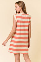 RUGBY STRIPED FRENCH TERRY CAP SLEEVE MINI DRESS (2 color options) - The Girl on Ivy