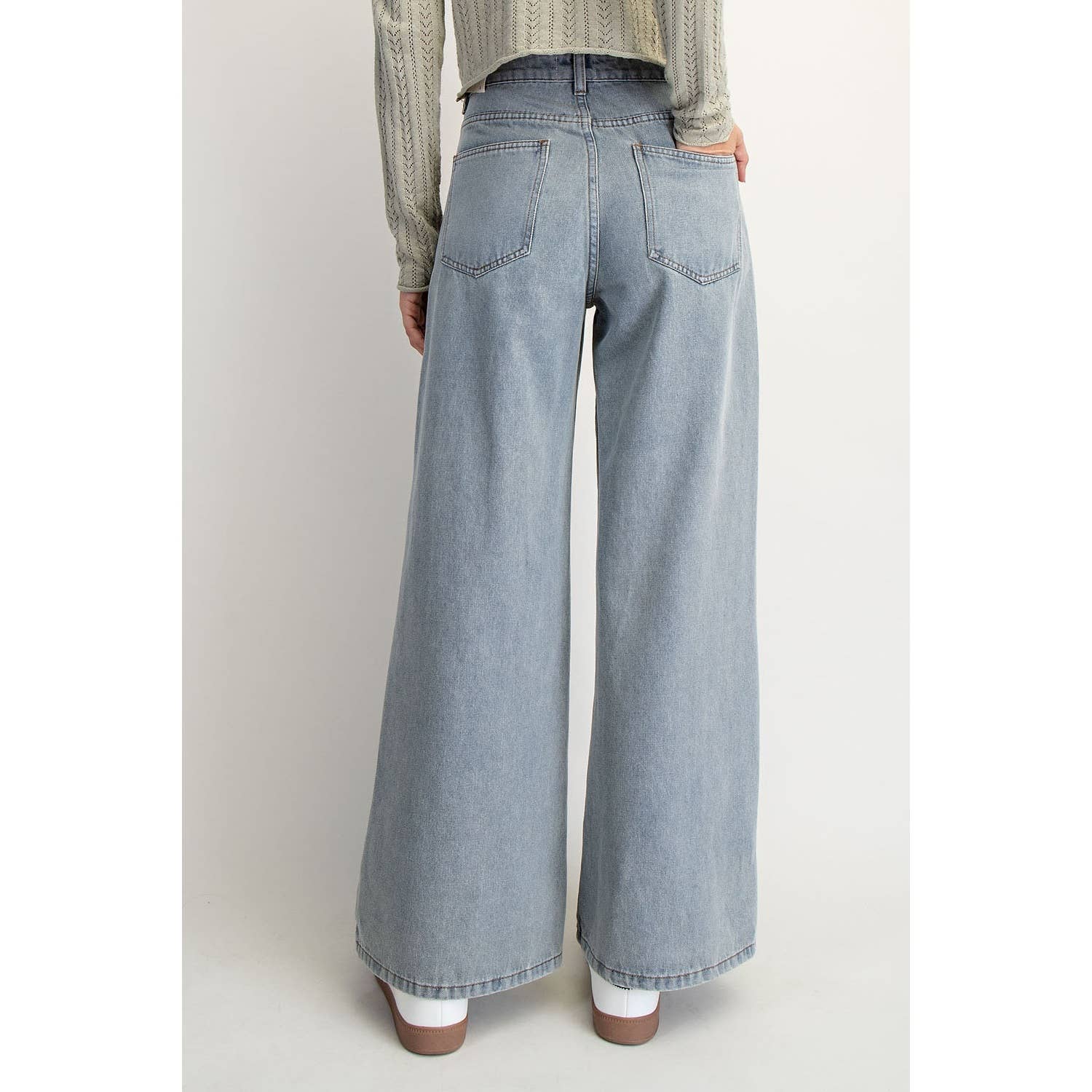 WASHED MID-RISE STRIPE JEANS - The Girl on Ivy