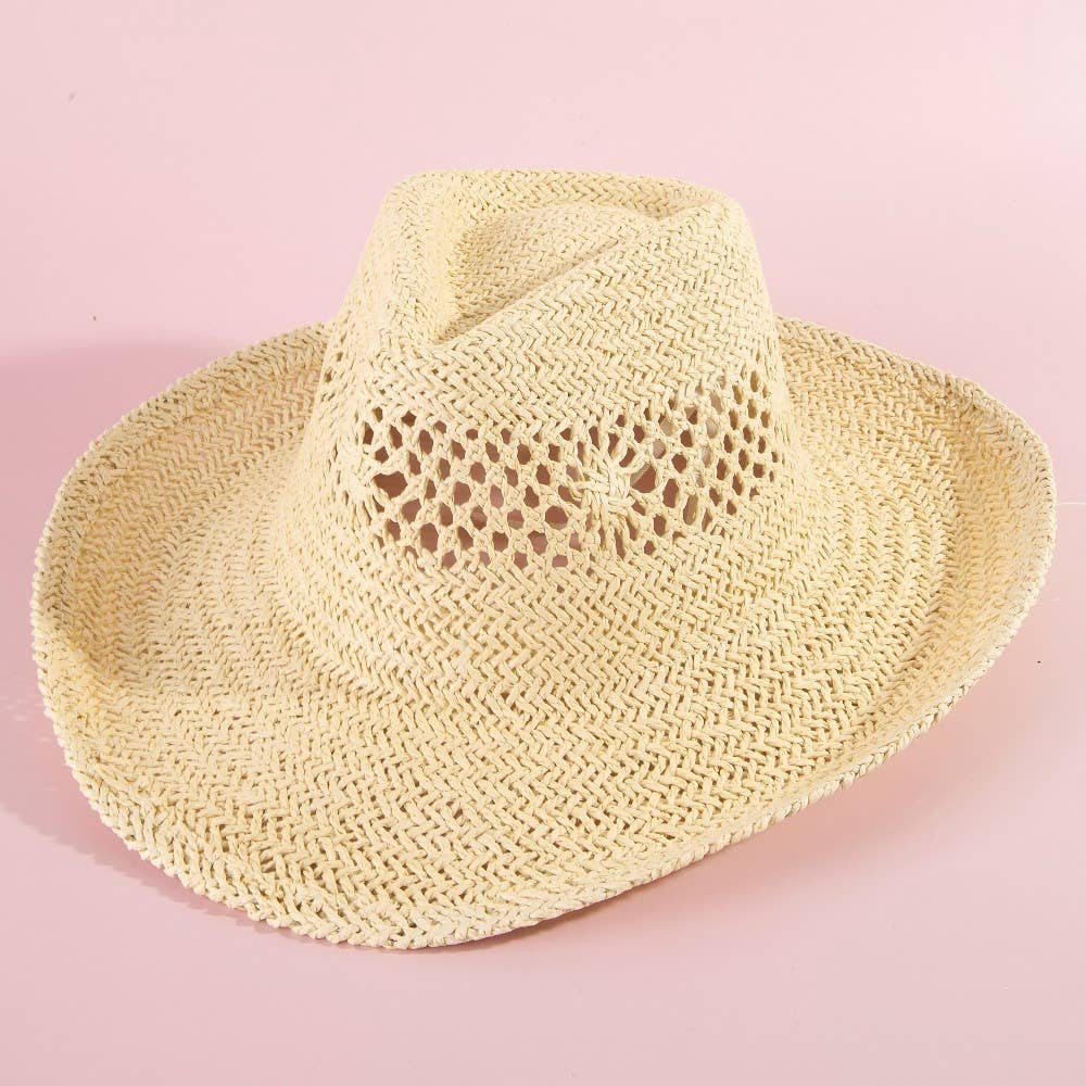 Natural Straw Cowboy Hat - The Girl on Ivy