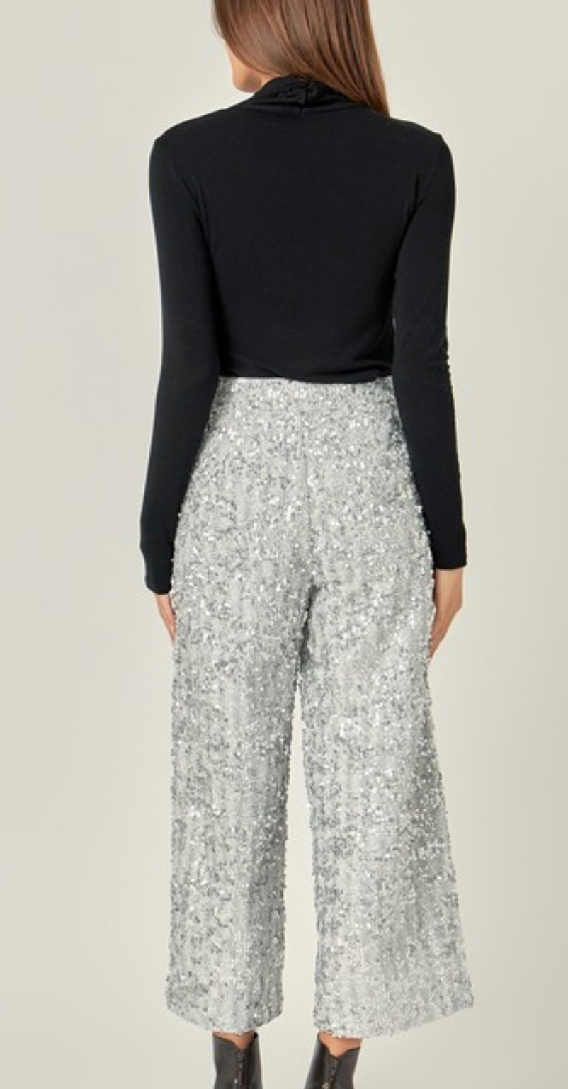 Slay Sequin Tweed Culotte Pants - The Girl on Ivy