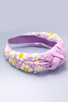 SEED BEAD DAISY FLOWER KNOTTED HEADBAND | 91HB5296 - The Girl on Ivy