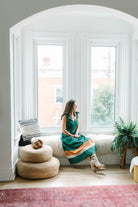 Annessa solid woven color blocked midi dress - The Girl on Ivy